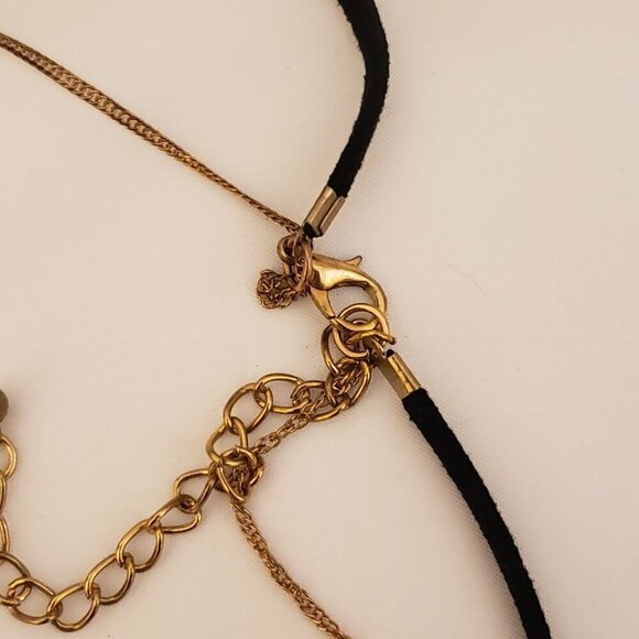 Soulmates Black Velvet Witchy Bell Sleeve Top, w/Choker and Necklace, Size 1X - Picture 8 of 10